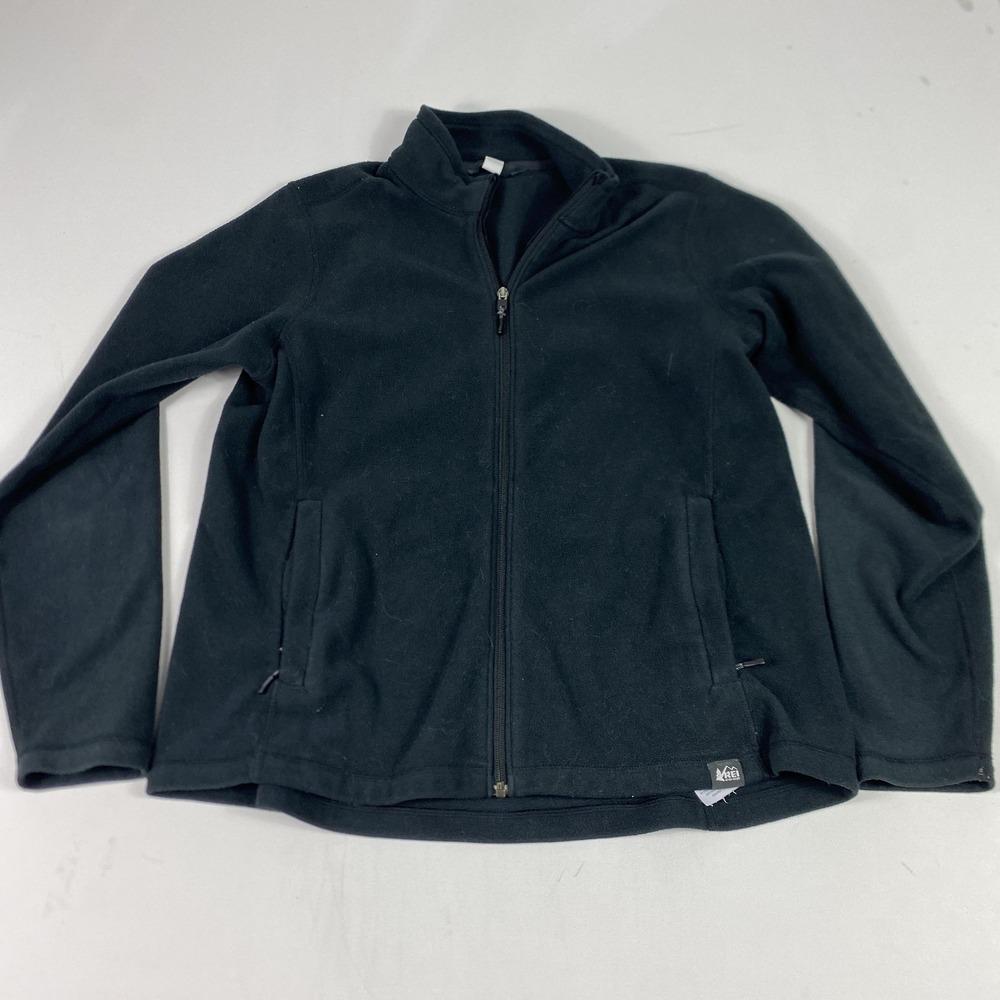 REI Co-op Fleece Jacket Womens XL Black Full‎ Zip Outdoor Layering Hiking